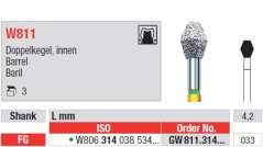Edenta W811 - White Tiger diamantový nástroj, barel - 3 ks
