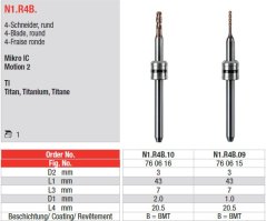 Edenta Lab N1.R4B. - CAD/CAM nástroje pre Amann Girrbach - 1 ks
