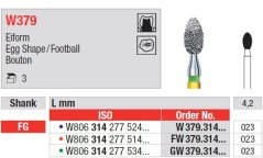 Edenta W379 - White Tiger diamantové nástroje, rugby lopta - 3 ks