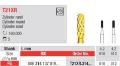Edenta T21XR - karbidové nástroje na odstránenie amalgámu, zaoblený valec - 5 ks