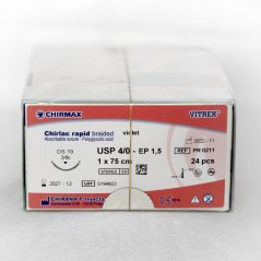 CHIRLAC rapid braided DS 19, 1 EP - 5/0 USP, 1 x 75 cm, 24 ks