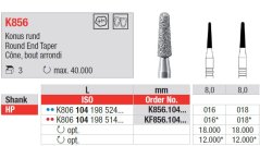 Edenta Lab K856 - Round End Taper, K-diamonds nástroje - 3 ks