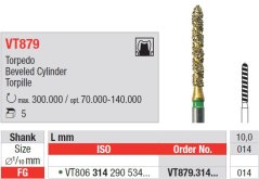 Edenta VT879 - Turbo DiaCut diamantový nástroj, torpédo - 5 ks