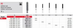 Edenta KS - diamantové nástroje, KS valec s oblým koncom - 5 ks