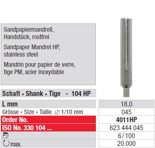 Edenta Lab Sandpaper mandrely - 6 ks