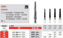 Edenta GSD1 - chirurgické diamantové nástroje, Osteotom - 3 ks