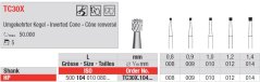 Edenta Lab TC30X - TC nástroje, Inverted Cone - 5 ks