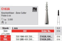 Edenta C163A - chirurgické karbidové nástroje, bone cutter - 3 ks