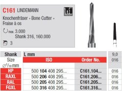 Edenta C161 - chirurgické karbidové nástroje, Lindemann bone cutter - 3 ks