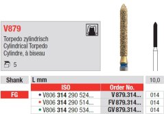 Edenta V879 - DiaCut diamantové nástroje, dlhé valcovité torpédo - 5 ks