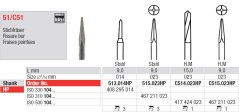 Edenta Lab 51/C51 - TC nástroje, Fissure bur - 3/1 ks