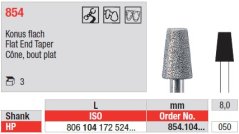 Edenta Lab 854 - Flat End Taper, diamantový nástroj - 3 ks