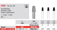 Edenta Lab 4060 - TC nástroje, Shoulder Cutter - 1 ks