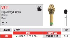 Edenta V811 - DiaCut diamantový nástroj, barel - 5 ks