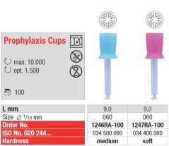 Edenta Prophylaxis Cups / Cups with nubs / Brushlets - leštiace nástroje na profylaxiu - 100 ks