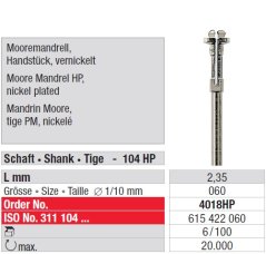 Edenta Lab Moore mandrely - 6 ks