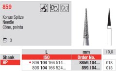 Edenta Lab 859 - Needle, diamantové nástroje - 3 ks