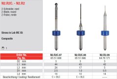 Edenta Lab N2.R2C.-N2.R2. - CAD/CAM nástroje pre Sironu - 1 ks