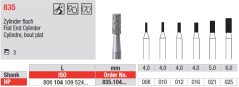 Edenta Lab 835 - Flat End Cylinder, diamantové nástroje - 3 ks