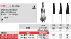 Edenta Lab 3781 - TC nástroje, Wax cutter tapered - 1 ks