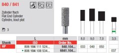 Edenta Lab 840/841 - Flat End Cylinder, diamantové nástroje - 3 ks