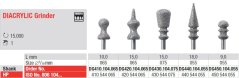 Edenta Lab Diacrylic grinder, diamantové nástroje - 1 ks