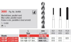 Edenta Lab 3680 - TC nástroje, Wax cutter, parallel round - 1 ks