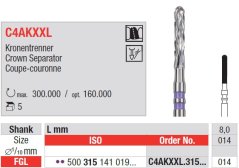 Edenta C4AKXXL - karbidový nástroj na separáciu koruniek, dlhý - 5 ks