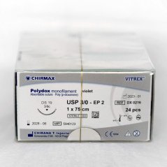 POLYDOX monofilament vstrebateľné šitie - fialová farba, 24 ks
