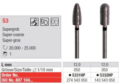 Edenta Lab 53 - sintrované diamantové nástroje, Super-coarse - 1 ks