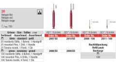 Edenta 20 - červené retenčné piny - 100 ks alebo Set