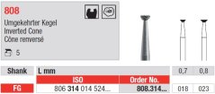 Edenta 808 - diamantové nástroje, extra krátky obrátený kužeľ - 5 ks