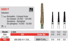 Edenta GSD1T - chirurgické diamantové nástroje, Osteotom - 3 ks