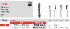 Edenta T830L - turbo diamantové nástroje, dlhá hruška - 5 ks