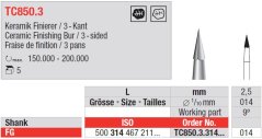 Edenta Lab TC850 - TC nástroje, Ceramic Finishing Bur - 5 ks