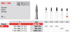 Edenta Lab 860/390 - Flame, diamantové nástroje - 3 ks
