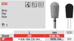 Edenta Lab 830 - Pear, diamantový nástroj - 3 ks