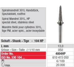 Edenta Lab Spindle-Shaped mandrely - 6 ks