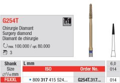 Edenta G254T - chirurgický diamantový nástroj - 3 ks
