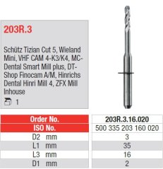 Edenta Lab 202R.3 a 203R.3 - CAD/CAM nástroje - 1 ks
