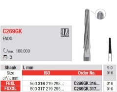 Edenta C269GK - chirurgické karbidové nástroje, ENDO - 3 ks