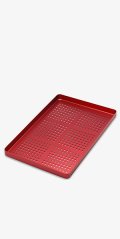 TRAY LARGE PERFORATED ALUMINIUM RED