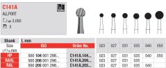 Edenta C141A - guľaté chirurgické karbidové nástroje, efektívne rezanie so zníženými vibráciami - 3 ks