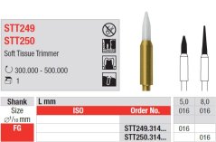 Edenta STT249 a STT250 - chirurgické diamantové nástroje, na mäkké tkanivá - 1 ks