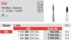 Edenta 832 - parodontologické diamantové nástroje - 3 ks