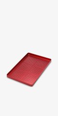 TRAY SMALL PERFORATED ALUMINIUM RED