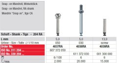Edenta Lab Snap-On mandrely - 6 ks
